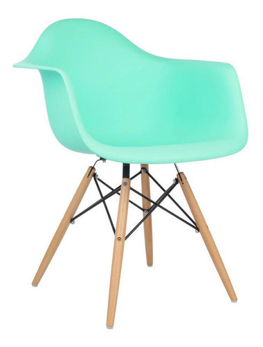 Butaca Acasa Eames Daw Réplica Cantidad De Sillas Por Set 1 Color De La Estructura De La Silla Marrón Claro Color Del Asiento Verde Claro