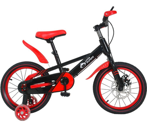 Bicicleta Infantil Roja Niño R16 Llantas Entrenadoras Frenos Color Rojo