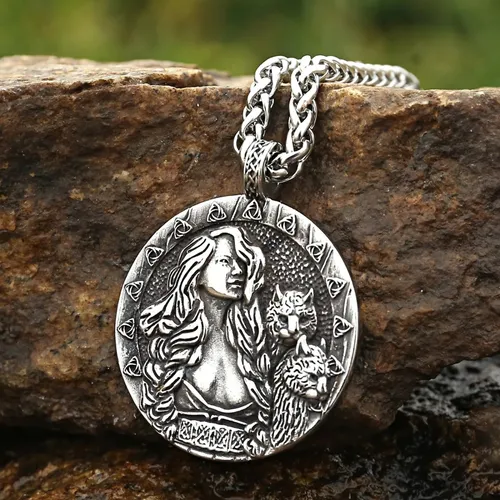 Collar Para Hombre Y Mujer Dije Freya Diosa Nórdica Vikingo