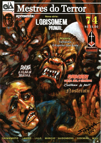 Mestres Do Terror Nº 74 - Lobisomem Primal - 2021 - 52 Páginas - Capa Mole - Editora Ink&blood Comics - Bonellihq Cx74 I23