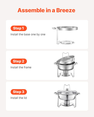Juego De Platos Para Buffet Hafing Dish Vevor, 5 Litros, 2 U