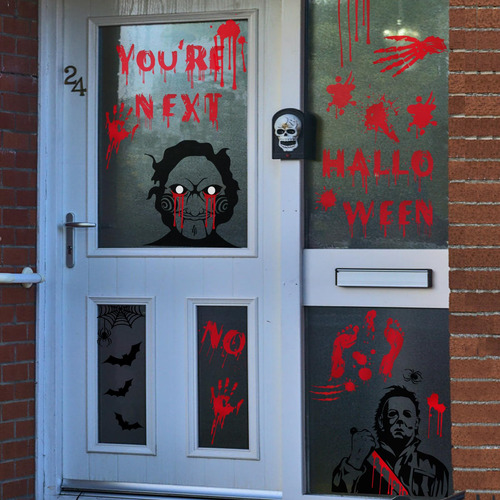 Calcomanías De Ventana De Halloween Personajes De Terror Reu