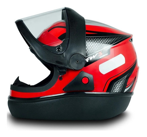Capacete Automático Preto Com Vermelho Modelo San Marino Fw3 Tamanho do capacete 56