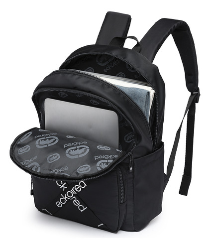 Bolsa Feminina Faculdade Escola Notebook Resistente Moda Cor Preto Desenho Do Tecido Lisa