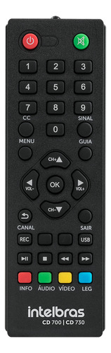 Conversor Digital Cd 730 De Tv Com Gravador Intelbras Preto