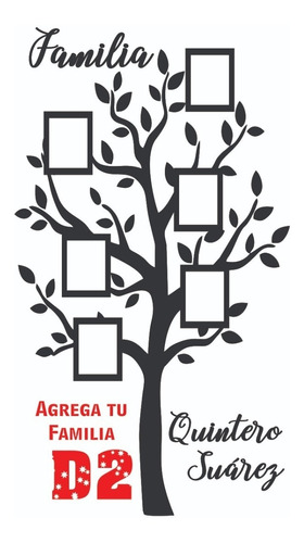 Vinilo Decorativo Arbol Genealogico De La Familia 120x60cm