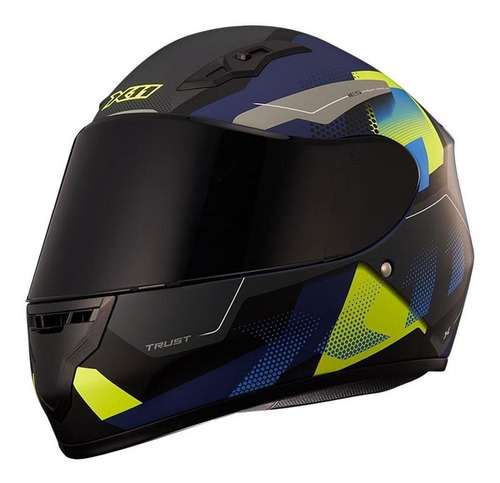 Capacete Moto X11 Trust Pro Transit Azul Neon 56