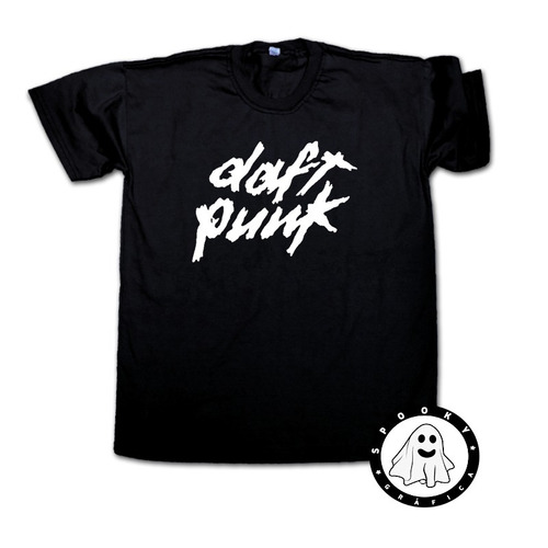 Remera Daft Punk Logo Algodon Unisex Rock Electronica