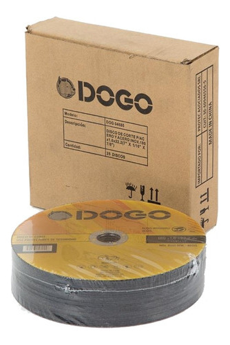 Imagen 3 de 6 de Pack Disco De Corte X 25un 180x1,6 Amoladora 7 Pulga Dogo Mm