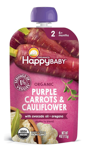 Happy Baby Organics Savory Blends Etapa 2 Comida Para Bebés,