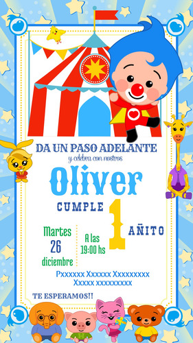 Invitación Digital Plim Plim Invitación De Cumpleaños