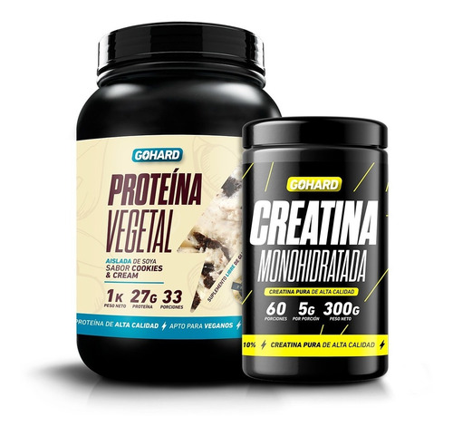 Pack Proteína Vegetal - Cookies & Cream + Creatina - Gohard