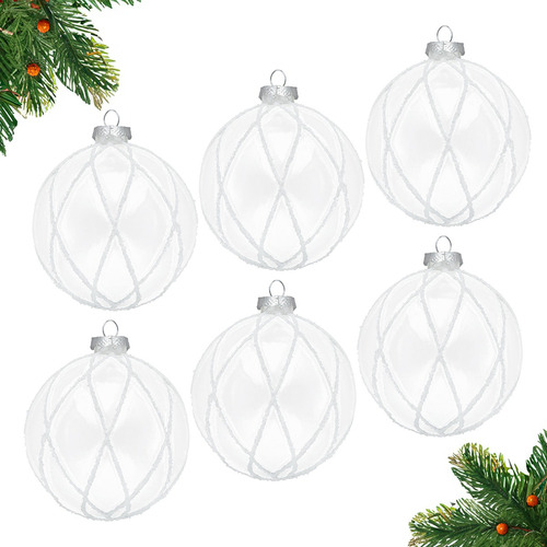 Set 6 Esferas Navideñas Cristal 10cm Arbol Navidad Esquimal Color Arlequín