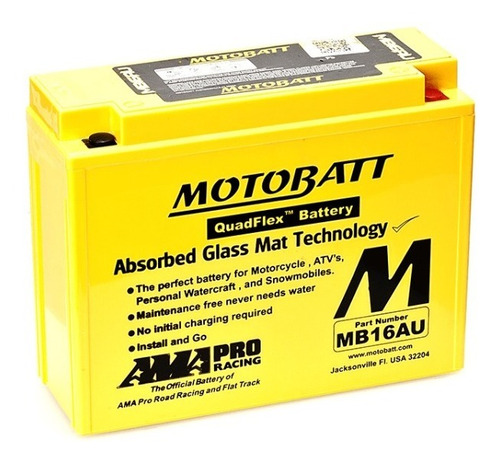 Bateria Motobatt Quadlex Mb16au Vx500 V Max/vt500 Ve