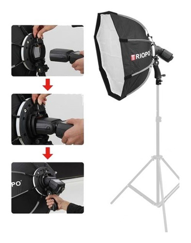 Octabox Softbox Caja De Luz Triopo 55cm Armado Rapido