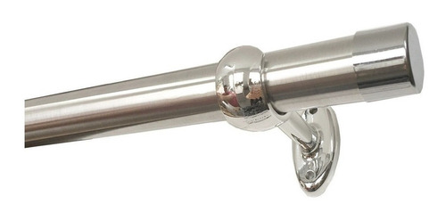 Kit Varão Simples Para Cortina Grosso 28mm 1,70m Alumínio