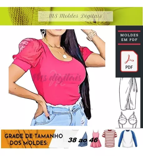 Kit Moldes em pdf para Roupas de Boneca, Barbie