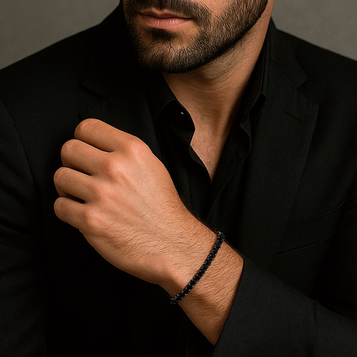 Kit Corrente De Aço E Pulseiras Masculinas Couro E Riviera