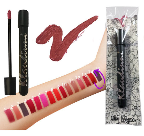 Labial Matte Indeleble Larga Duracion Maquillaje Organico 14