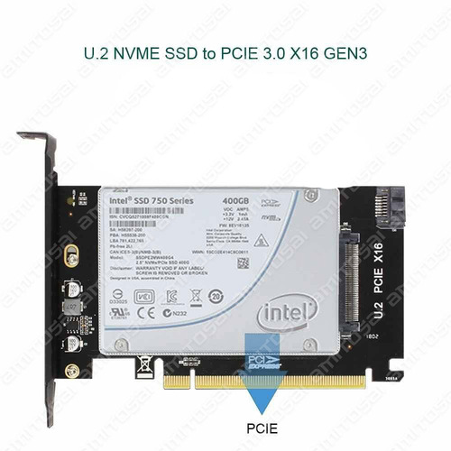 Placa Pcie X16 Disco Ssd U2 Nvme Amitosai Mts-pciex4u2