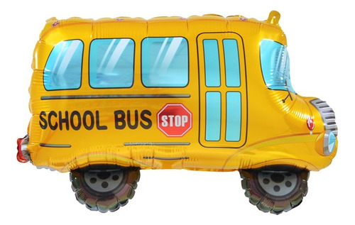 Globo Metálico Con Forma De Autobus Escolar
