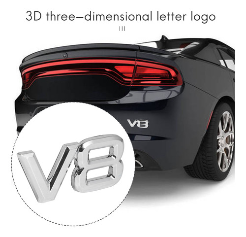Pegatinas Cristalinas De 7,5 X 3,5 Cm Para Coche V8, 3d, Cro