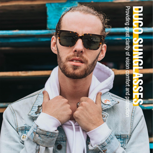 Duco Gafas De Sol Polarizadas Cuadradas Retro Para Hombres Y