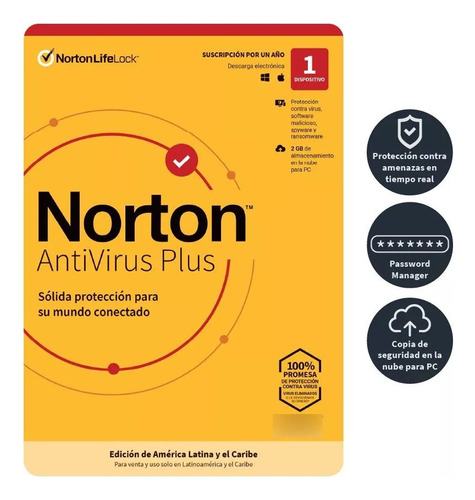 Norton Antivirus Plus -  2024 -  1 Ano -  1 Dispositivo