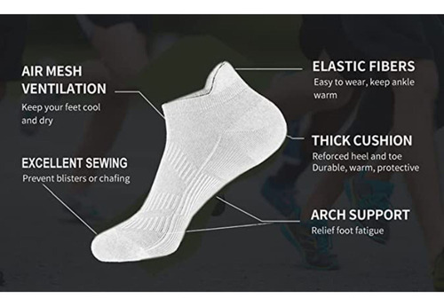 6 Pares De Calcetines De Compresión Deportivos De Corte