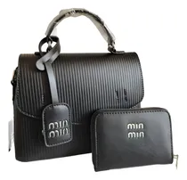 Comprar Pack Cartera Y Monedero Min Min Color Negro Negro Lisa Plateado Negro