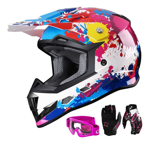 Glx - Casco De Cara Completa Gx623 Dot Para Motocrs, Motocic