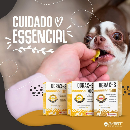 Imagem 2 de 2 de Suplemento Cães Gatos Avert Ograx-3 1000 30 Cápsulas
