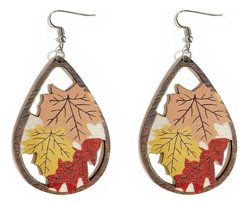 Aretes Colgantes Madera Arce Para Accion Gracias Hechos A Ma