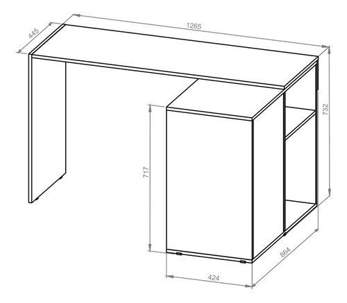 Imagen 9 de 10 de Escritorio Organizador Modular- 1.26 X 0.73 X 0.86- Emm 120