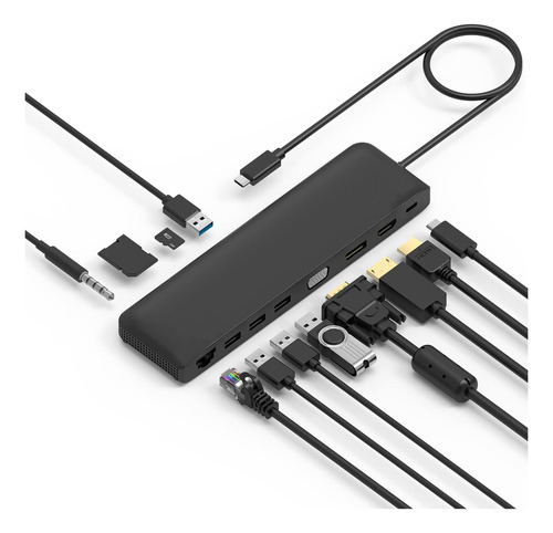 Estacion Acoplamiento 4k Triple Pantalla Usb-c Entrega 85 W