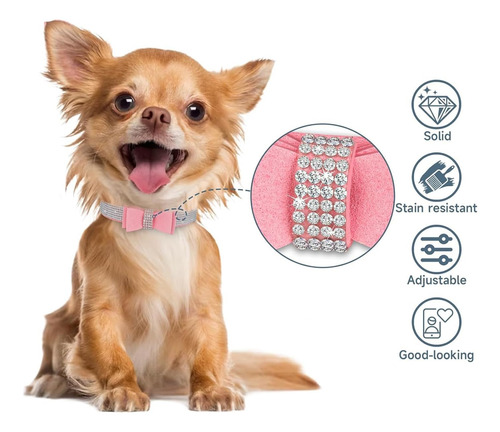 Collar De Perro Con Pajarita De Diamantes De Imitación Para