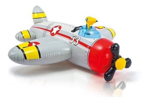Avión Flotador Infable P/pile C/pistola Agua 132x130cm Intex