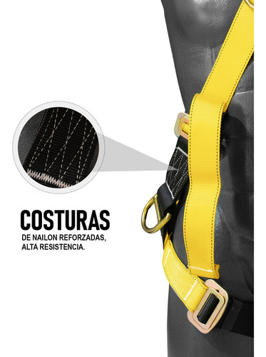 Arnes De Seguridad Certificado Lica Tipo X Con 3 Anillos Color Amarillo Talla Unitalla
