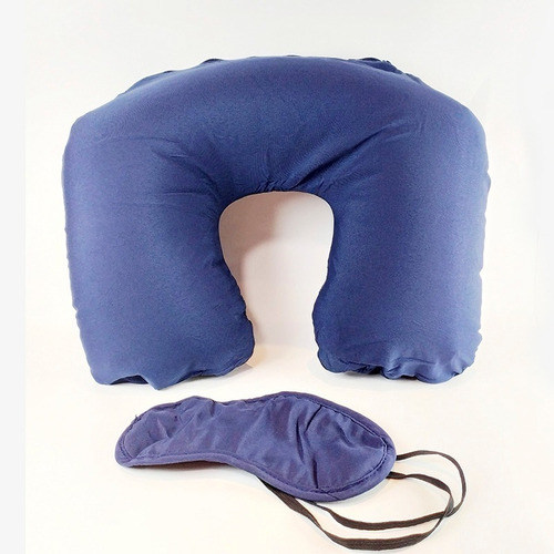 Kit Almofada De Pescoço Inflável + Máscara De Dormir -slooth