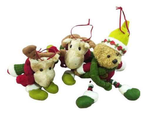 Muñecos De Oso Y Renos Navideños (3 Pack)