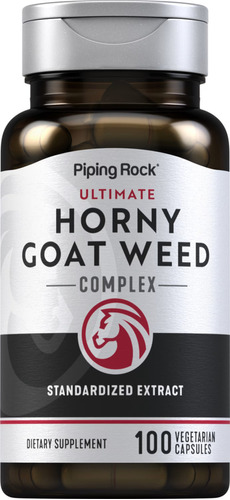 Piping Rock Horny Goat Weed Complex Maca L Arginina Tribulus Potenciador Libido Vitalidad Energia Testo Test Testosterona Booster Hombres 100 Capsulas