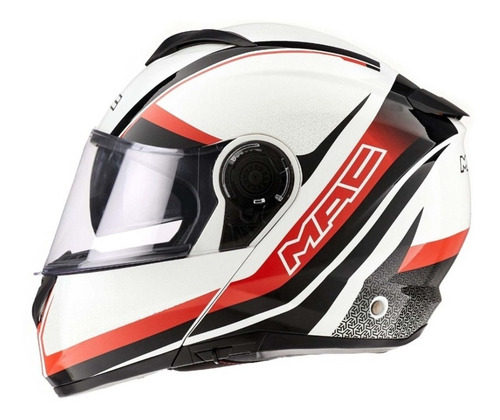 Imagen 2 de 8 de Casco Moto Rebatible Mac Rock Magma Negro Mate Devotobikes