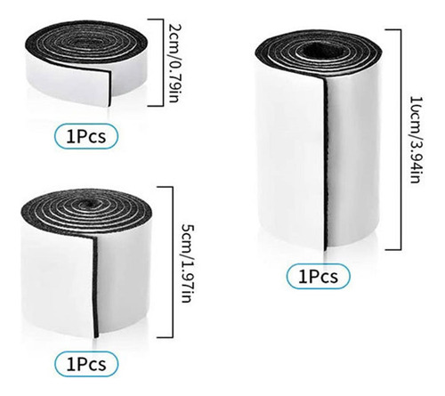3x Cinta De Fieltro Autoadhesiva Rollo Protector De Negro