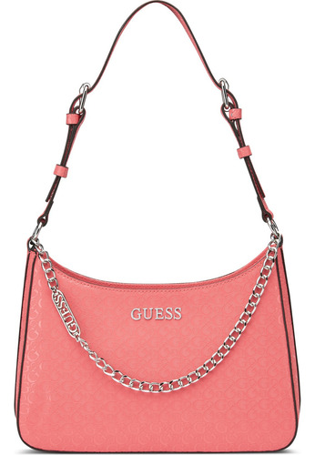 Bolsa Guess Factory Ga960317-wat Acabado de los herrajes Níquel Color Coral Correa de hombro Coral Diseño de la tela Lisa