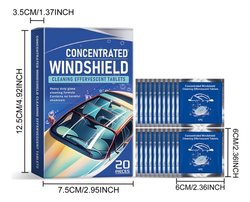 Tabletas Efervescentes Para Limpieza De Parabrisas De Coche