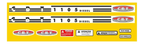Kit Adesivos Compatível Trator 1105 Diesel + Etiquetas R489 Cor PADRÃO