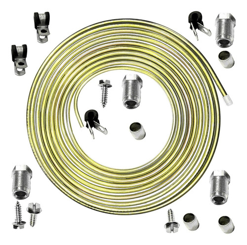 Imagem 4 de 6 de Kit Tubo Alta Gnv Revestido Inmetro 5 Anilhas Niples Fixacao