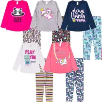 Comprar Kit 5 Conjuntos Infantis Feminina Legging Inverno Atacado