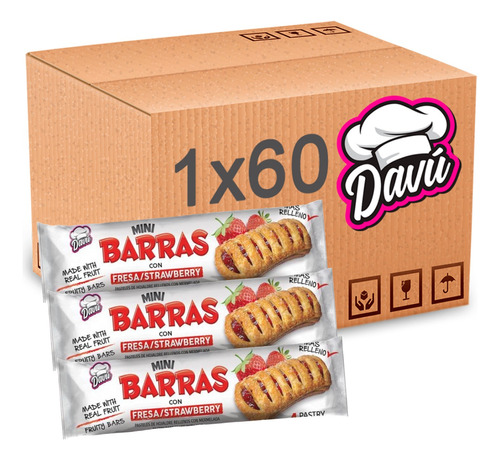 Galletas De Ojadre Sabor A Fresa Davu 100g 60u