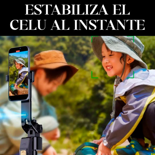 Sistema De Tripode Y Palo Selfie 2 En 1 Control Remoto Luz Negro